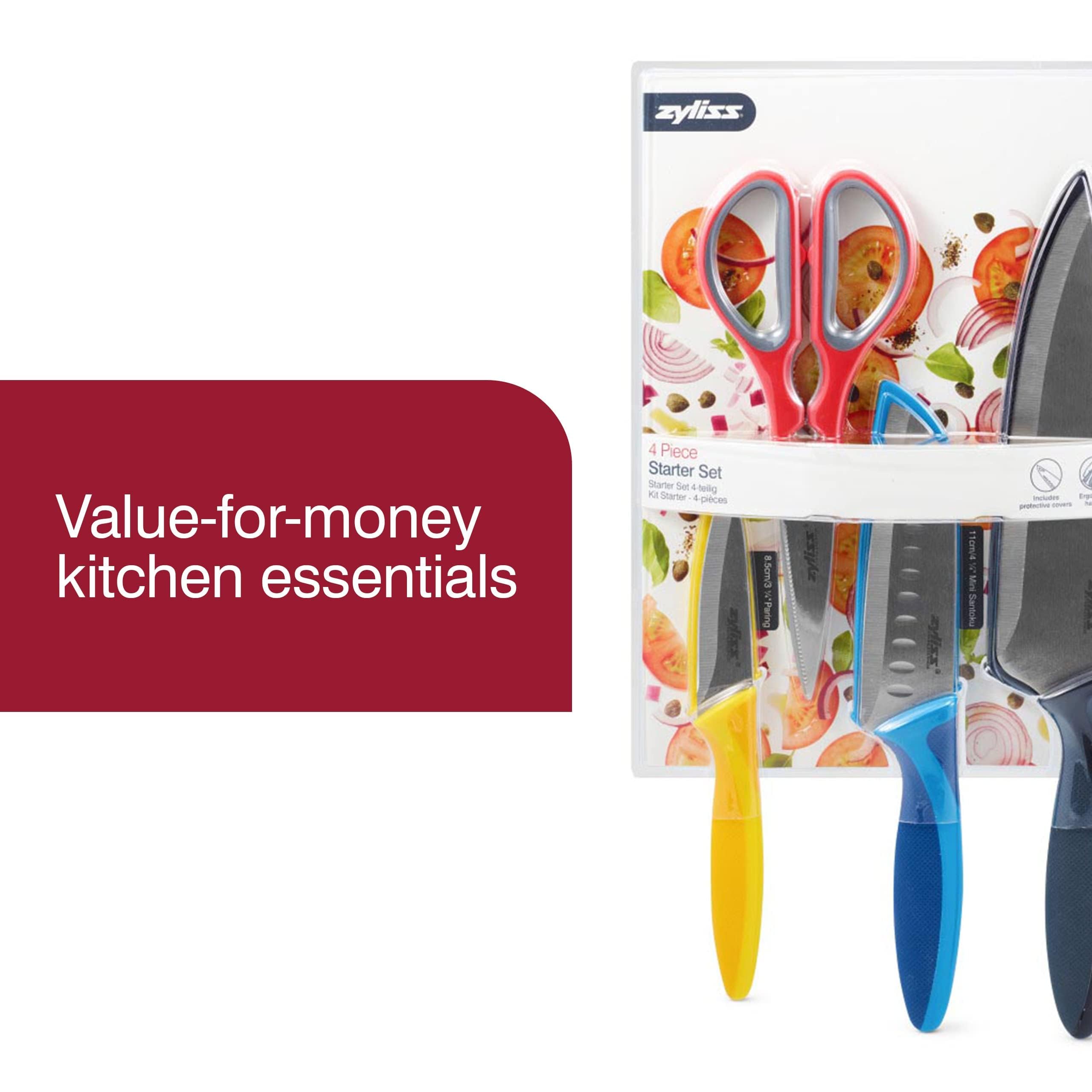 ZYLISS 4 Piece Value Knife Starter Set with Sheath Covers